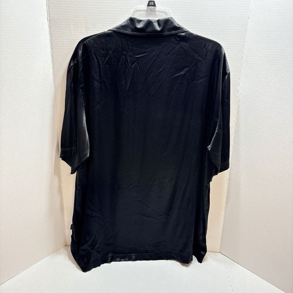 VTG Serious Clothing LA Y2K Flame Panel Bowling Shirt XL Mall Goth Hot Rod Satin - Picture 4 of 9